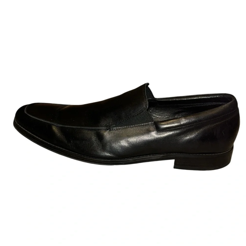 Gordon Rush Cole Black Leather Loafers Sz 13 Made In Italy Driving Shoes Slip On